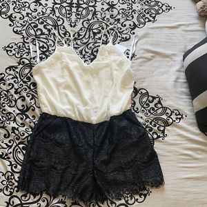 Black and white romper